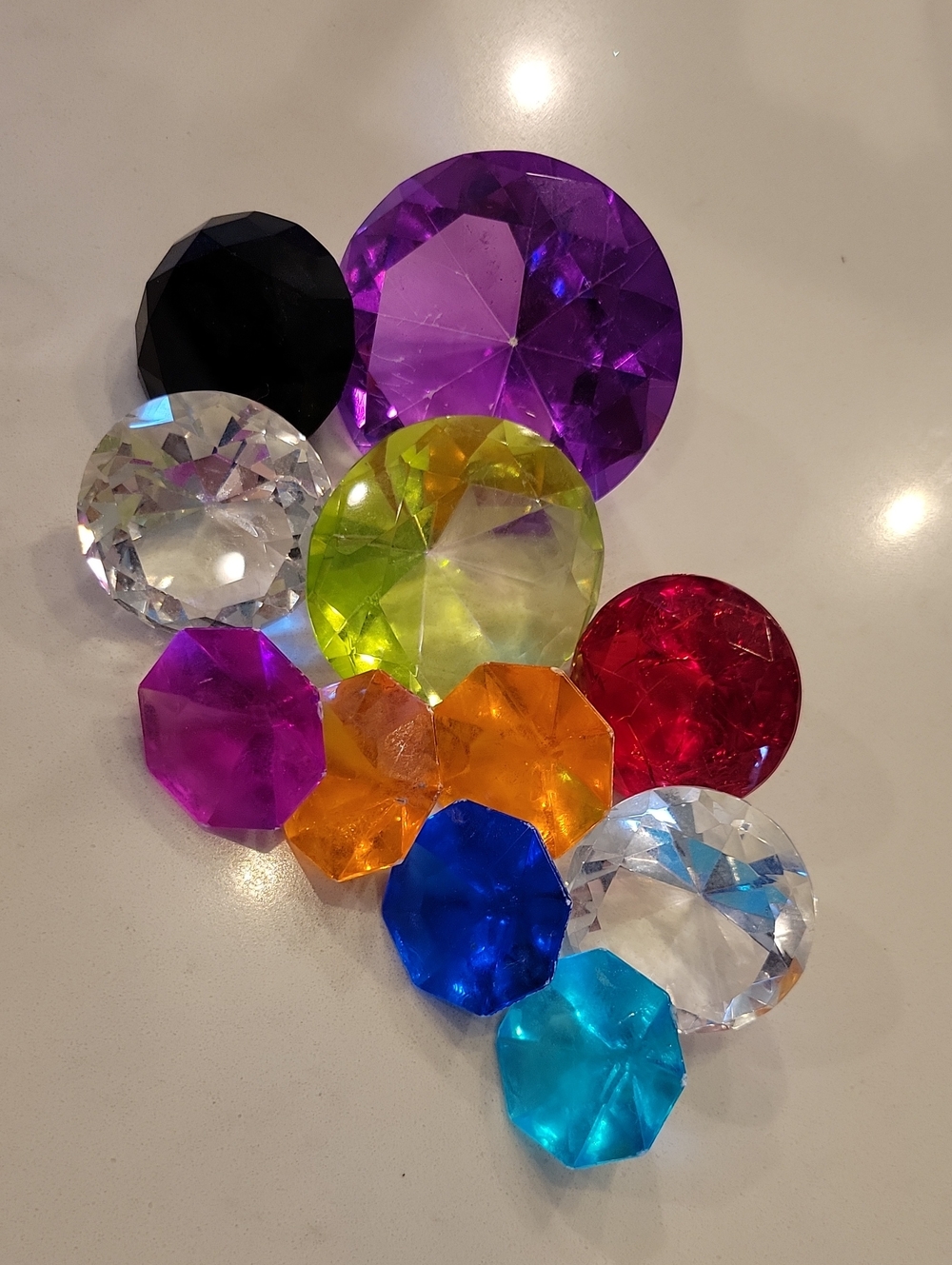 Collection Of Glass & Plastic Gem Pieces
